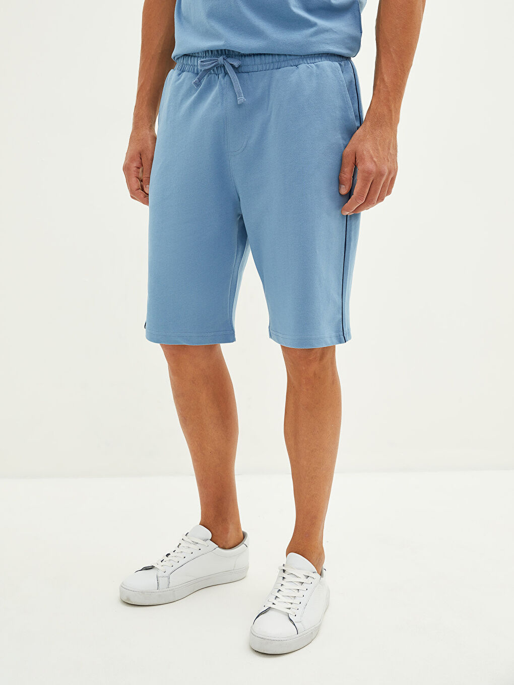 Mavi Standart Kalıp Erkek Bermuda Şort-7