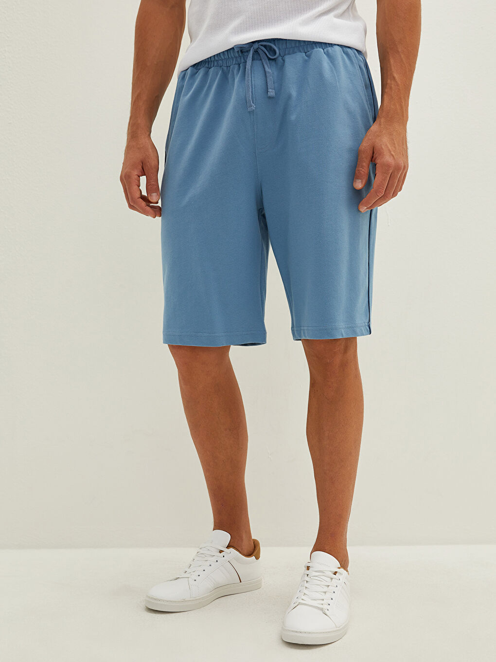 Mavi Standart Kalıp Erkek Bermuda Şort-6