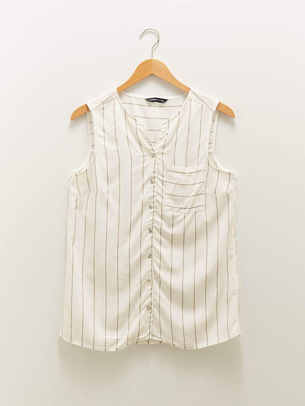 Crew Neck Striped Sleeveless Viscose Women's Shirt-7
