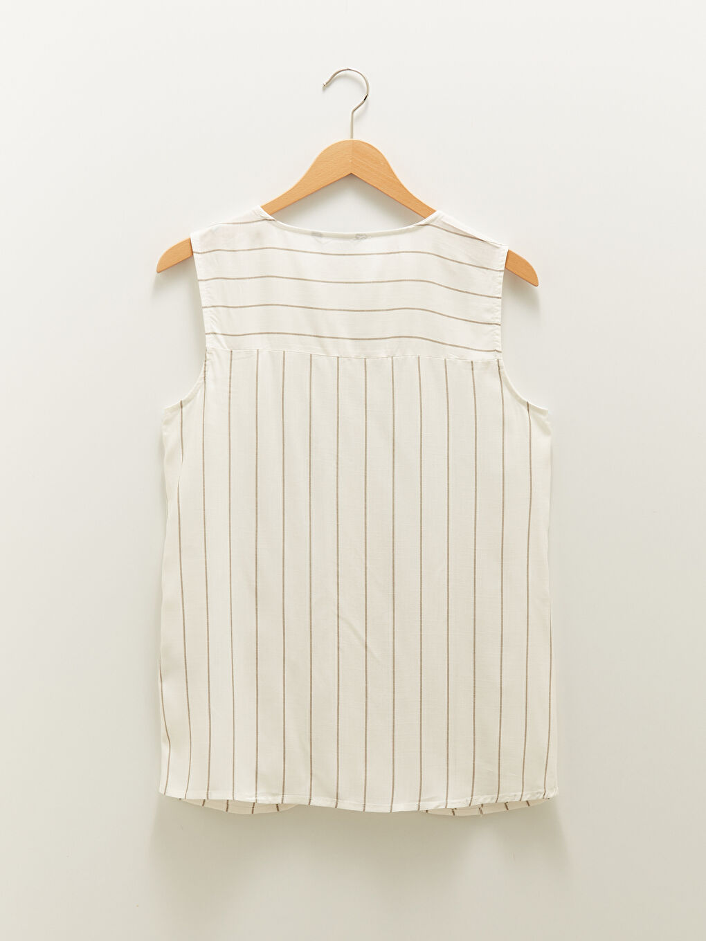 Crew Neck Striped Sleeveless Viscose Women's Shirt-8