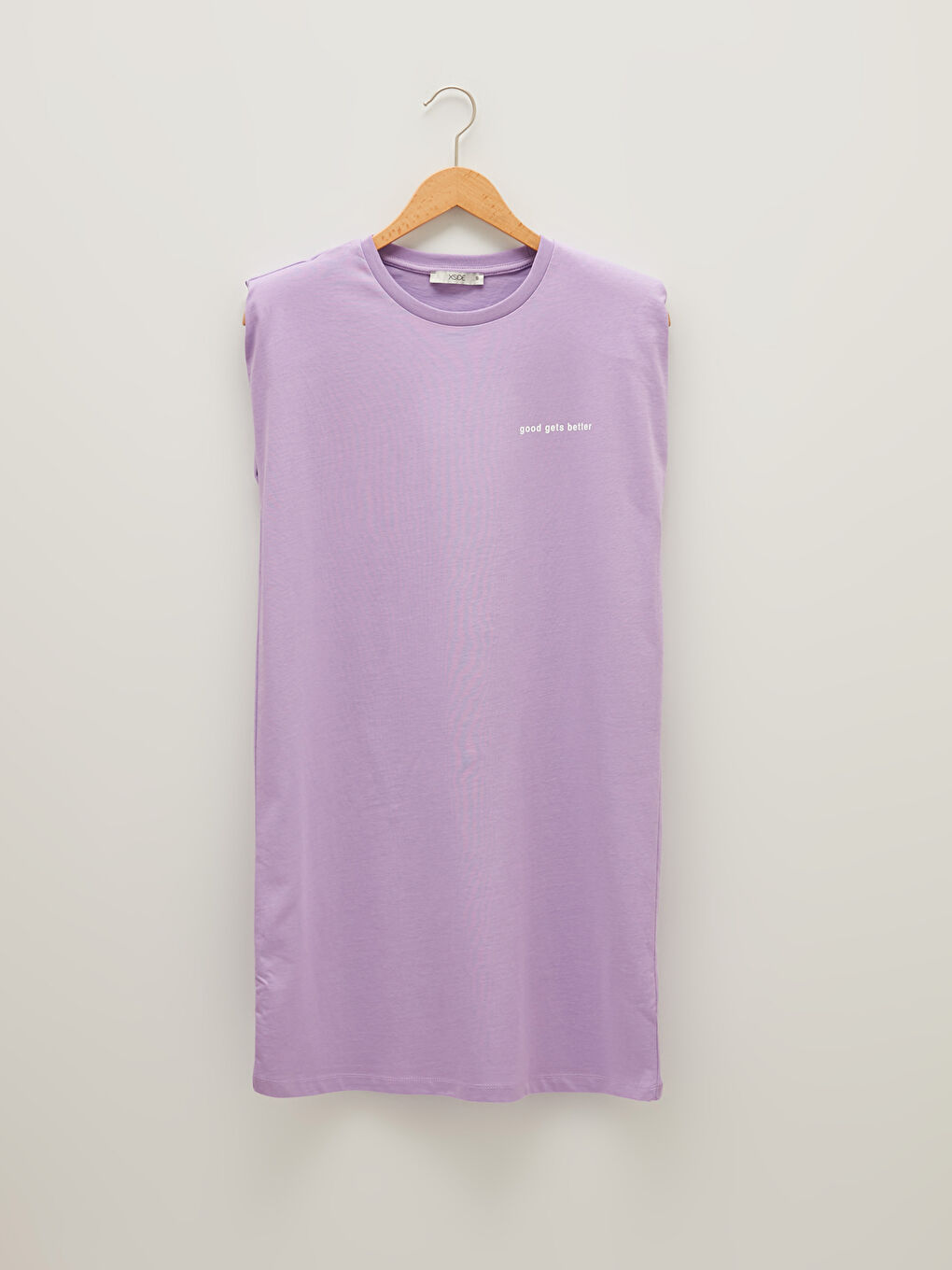 XSIDE Crew Neck Slogan Printed Sleeveless Cotton Women's Dress -S1KN20Z8-KYF