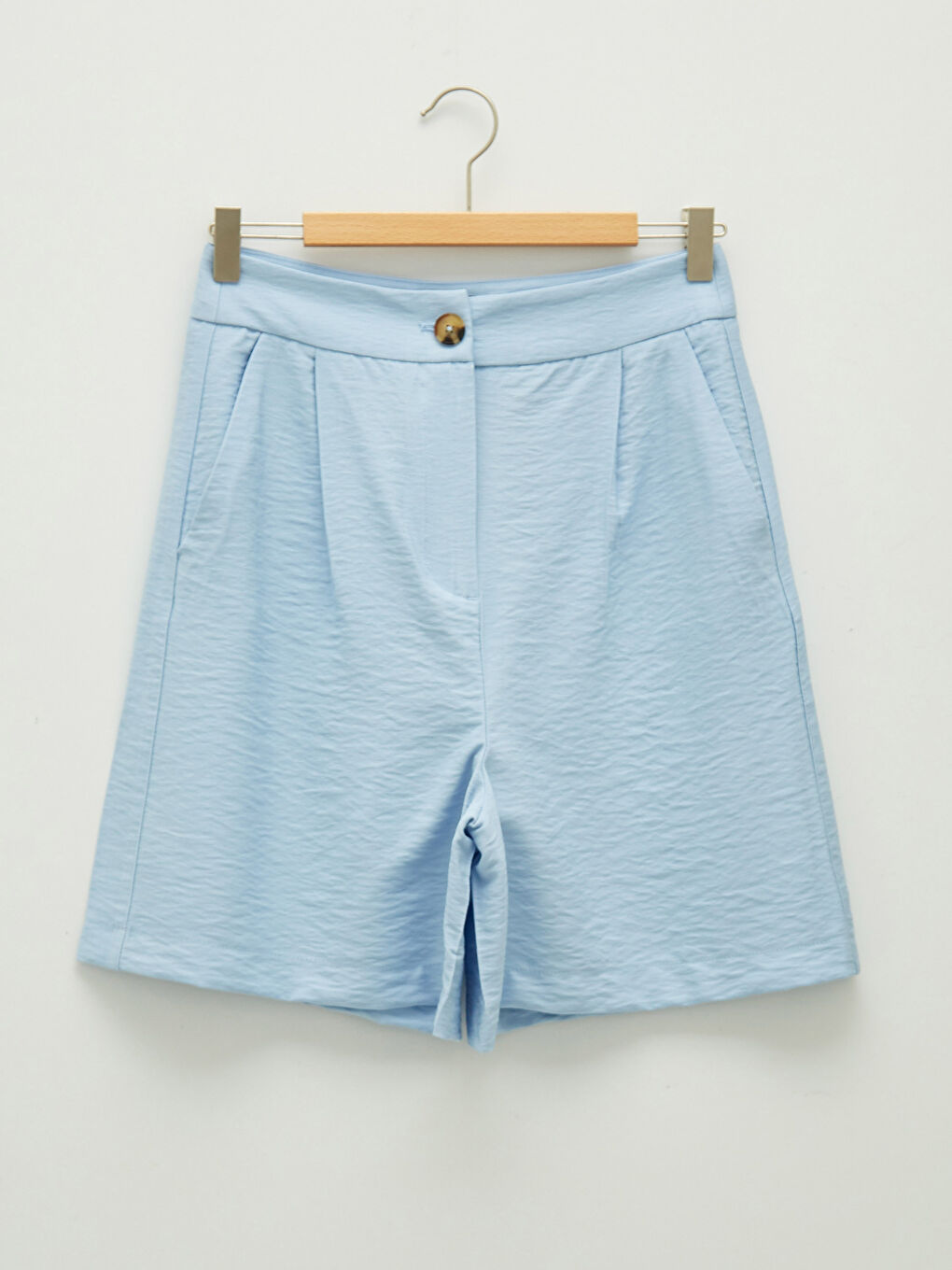 High Waist Straight Pocket Detailed Women's Shorts-6