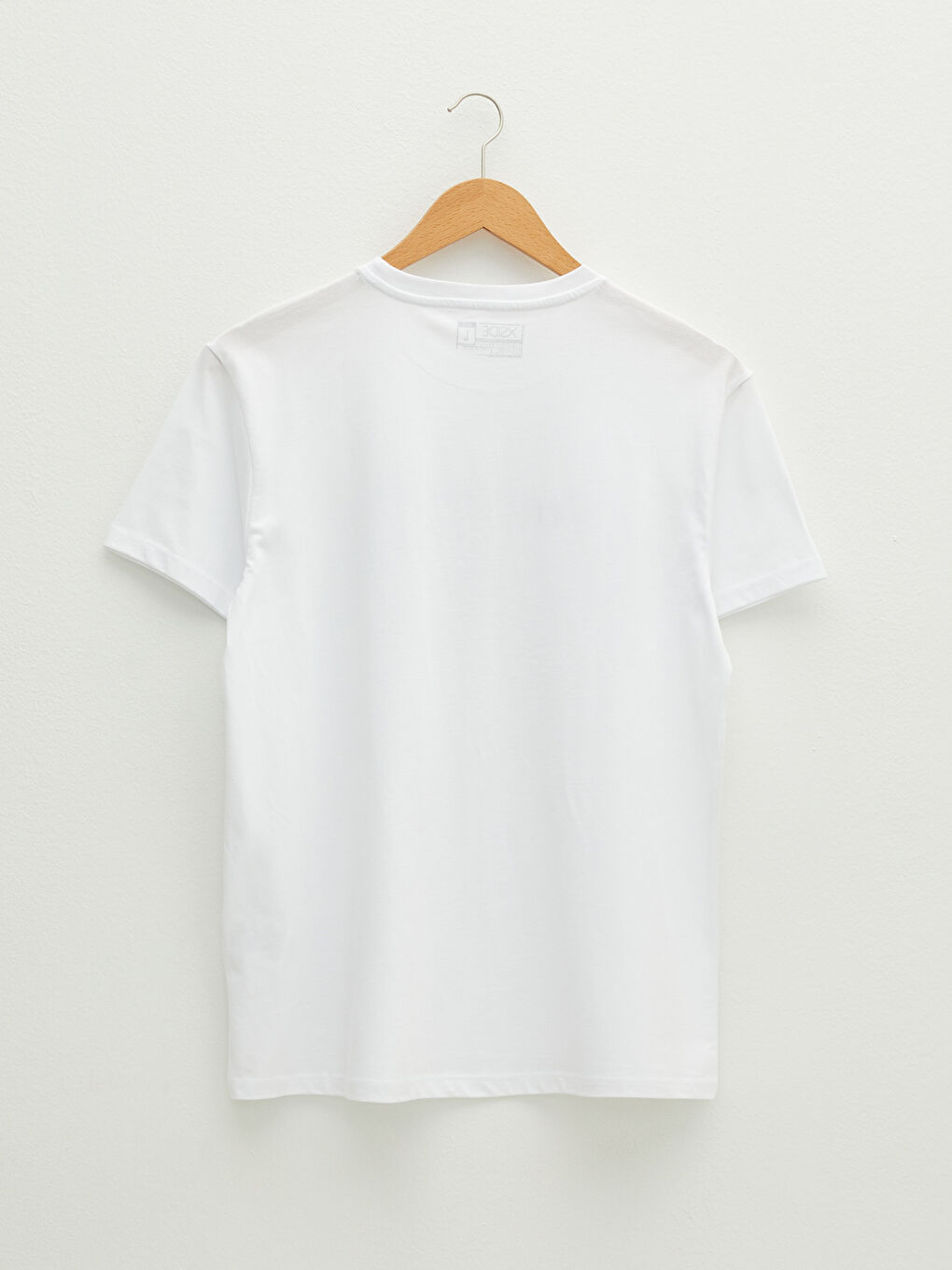 Beyaz Bisiklet Yaka Kısa Kollu Baskılı Penye Erkek Tişört-6