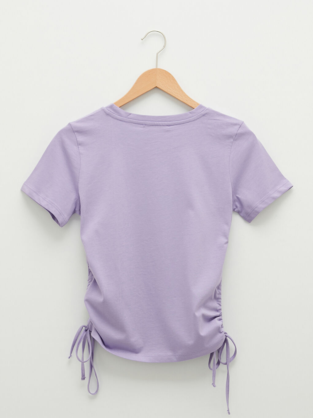 Okrugli izrez Vezeni Detalji sa Volanima Kratki Rukav Ženski Usev-6