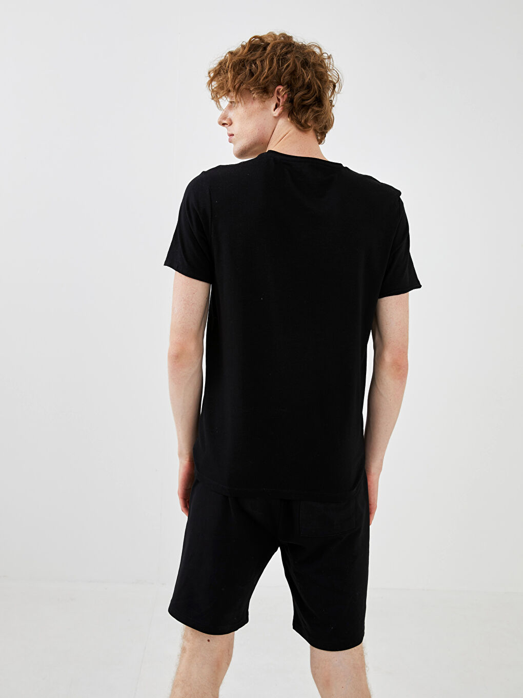 Crew Neck Short Sleeve Basic Combed Cotton Men's T-shirt-5