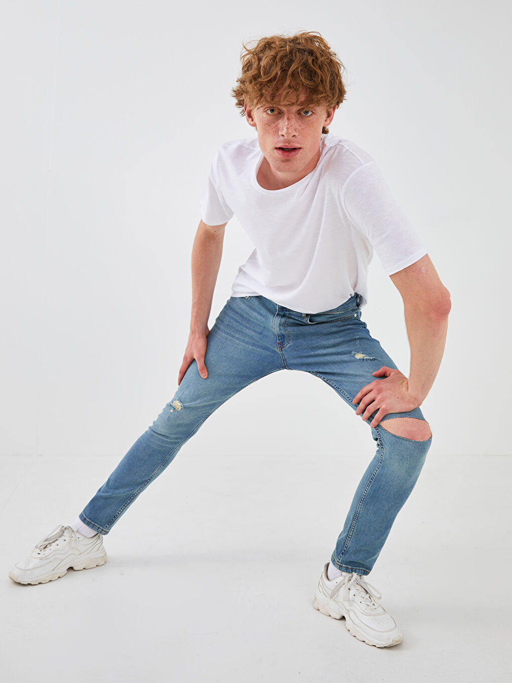 تيشيرت رجالي ياقة دائرية كم قصير قطن ممشط أساسي-5