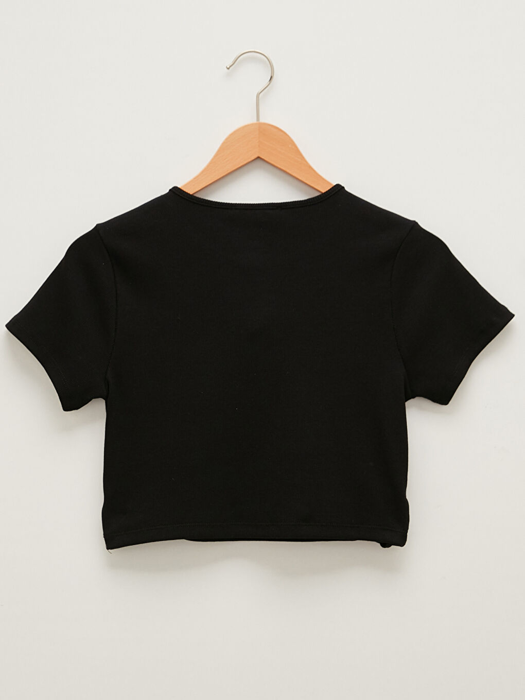 Crew Neck Tie Detailed Crop Camisole Fabric Women's Blouse-6