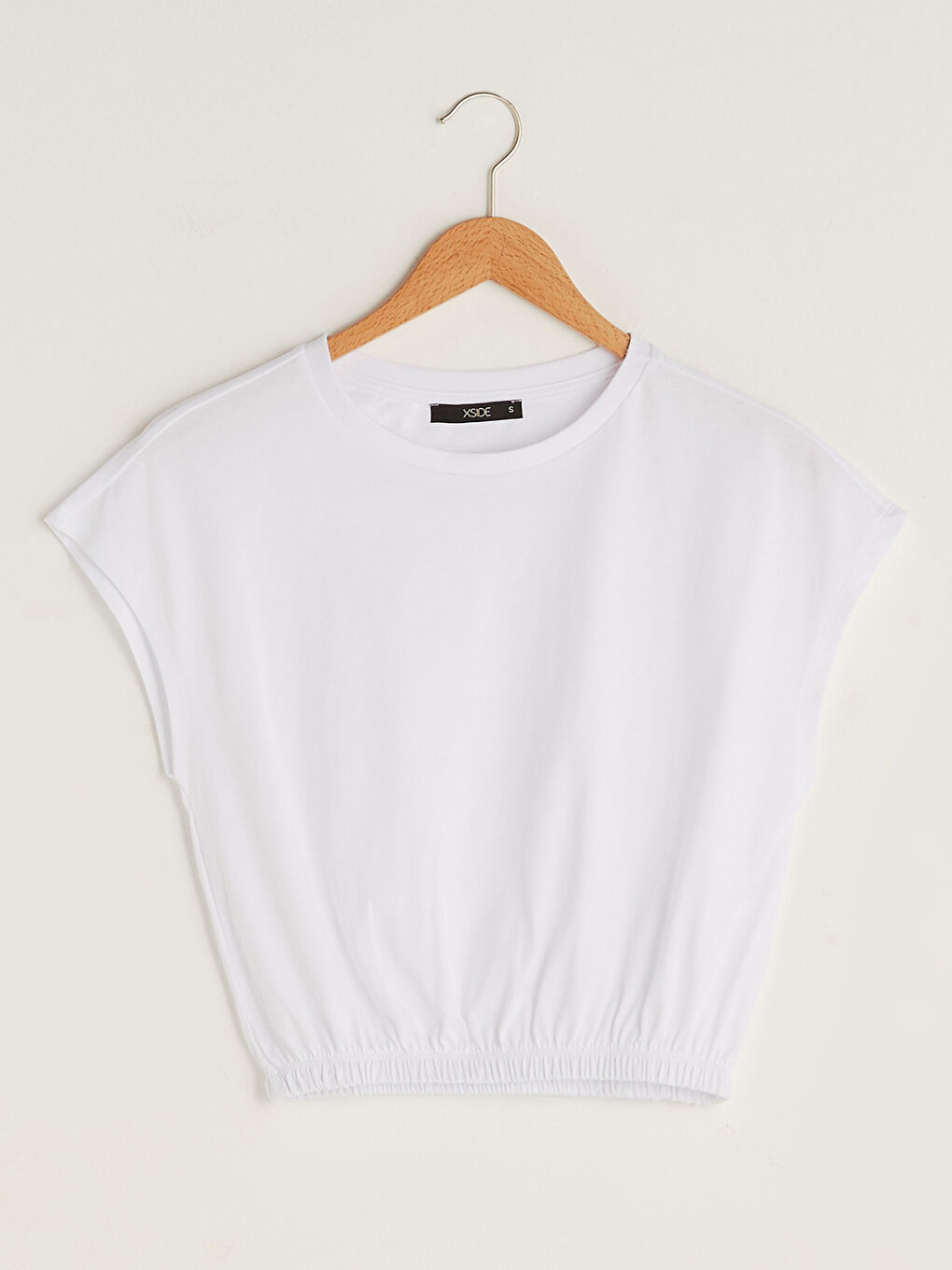 Blouse Crop Basique Sans Manches pour Femmes à Col Rond-5