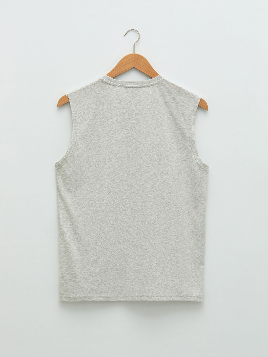 Bej Bisiklet Yaka Baskılı Erkek Kolsuz Tişört-8