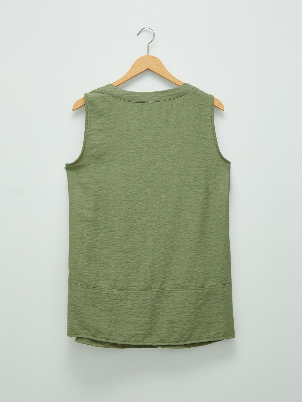Crew Neck Straight Sleeveless Pocket Detailed Women's Tunic-6