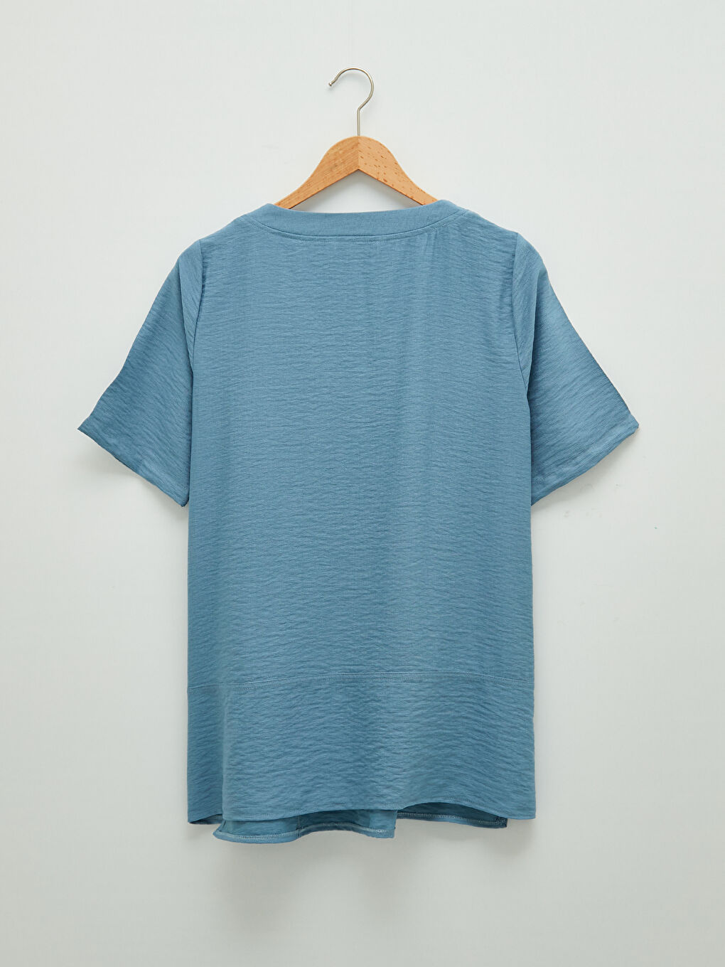V-Neck Plain Short Sleeve Women's Tunic -S1KO76Z8-HFS