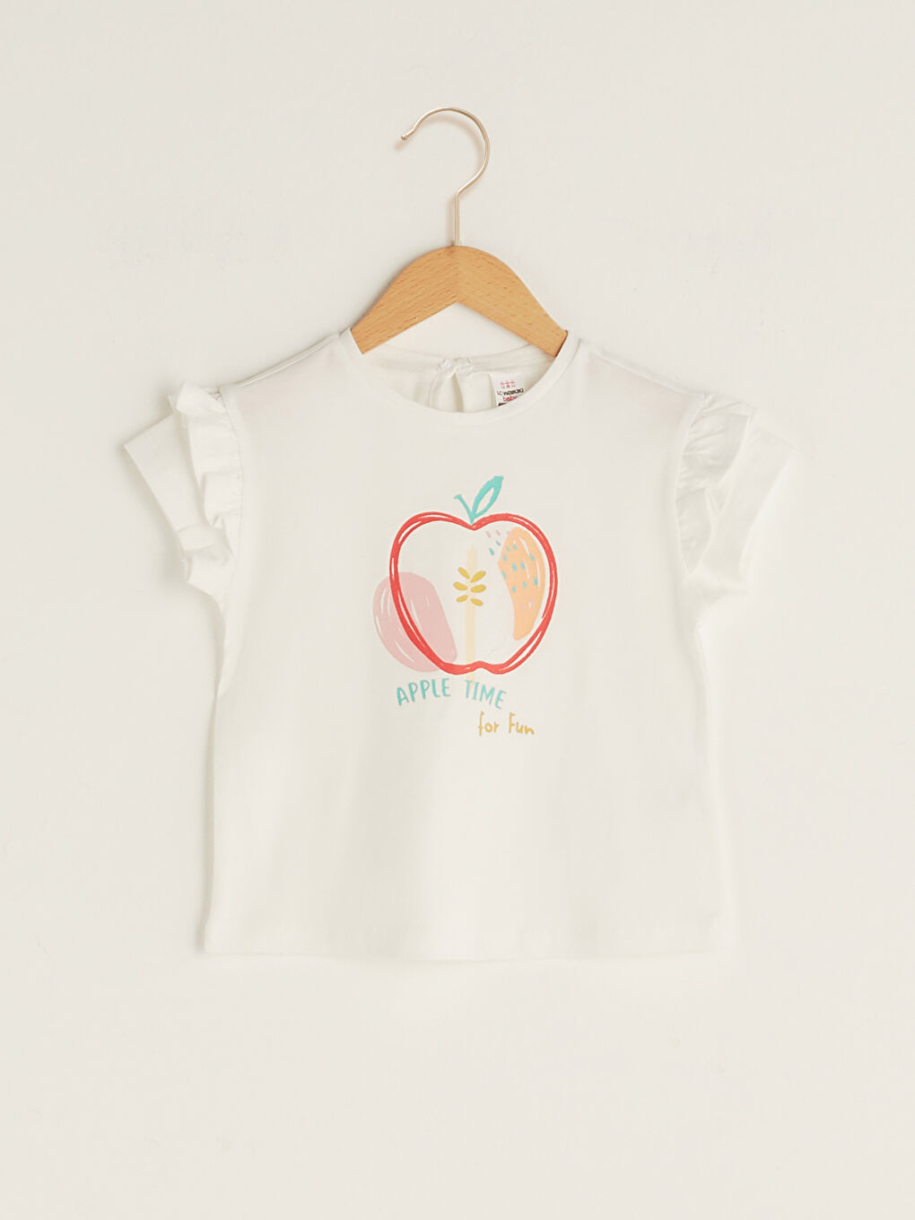 Crew Neck Short Sleeve Printed Baby Girl T-Shirt