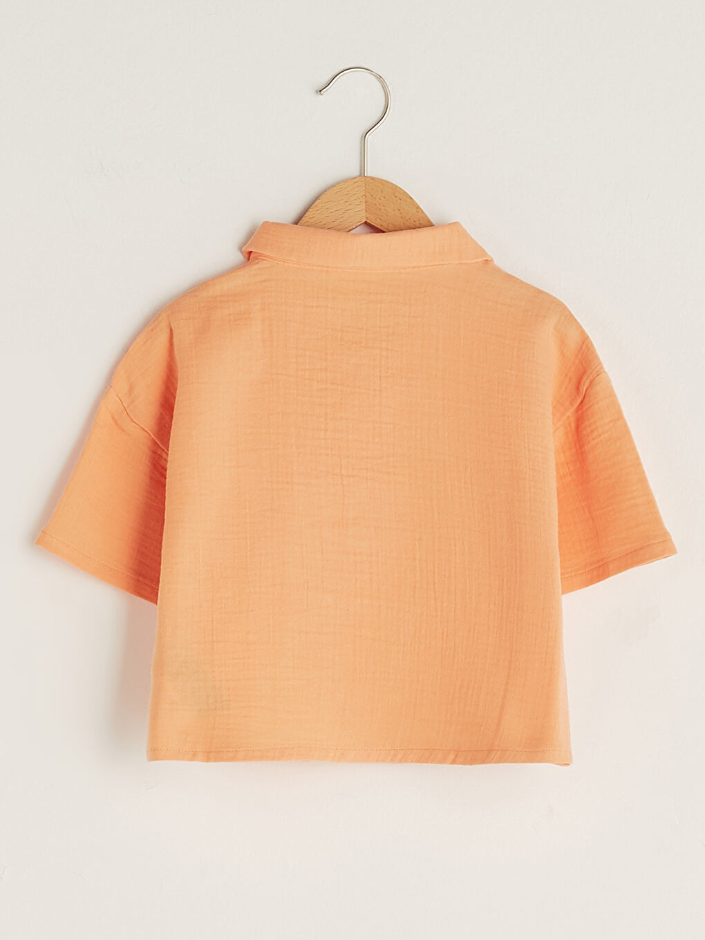 LCW Kids Basic Shirt Collar Short Sleeve Girls Blouse -S1KP38Z4-FLF