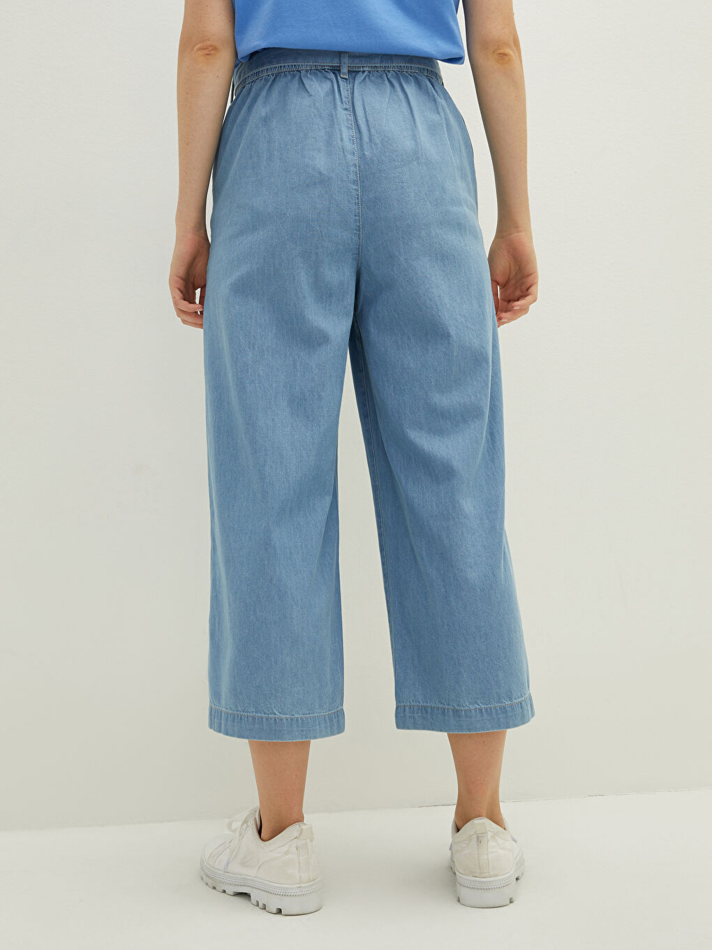 LCW Jeans High Waist Wideleg Belted Pocket Detailed Women's Rodeo Jeans -S1KP62Z8-311
