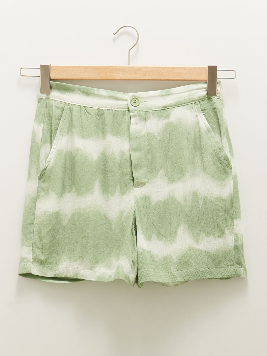 әйелдерге арналған тай-дай принтті қалталы вискоза бермуда шолақ шалбар-6