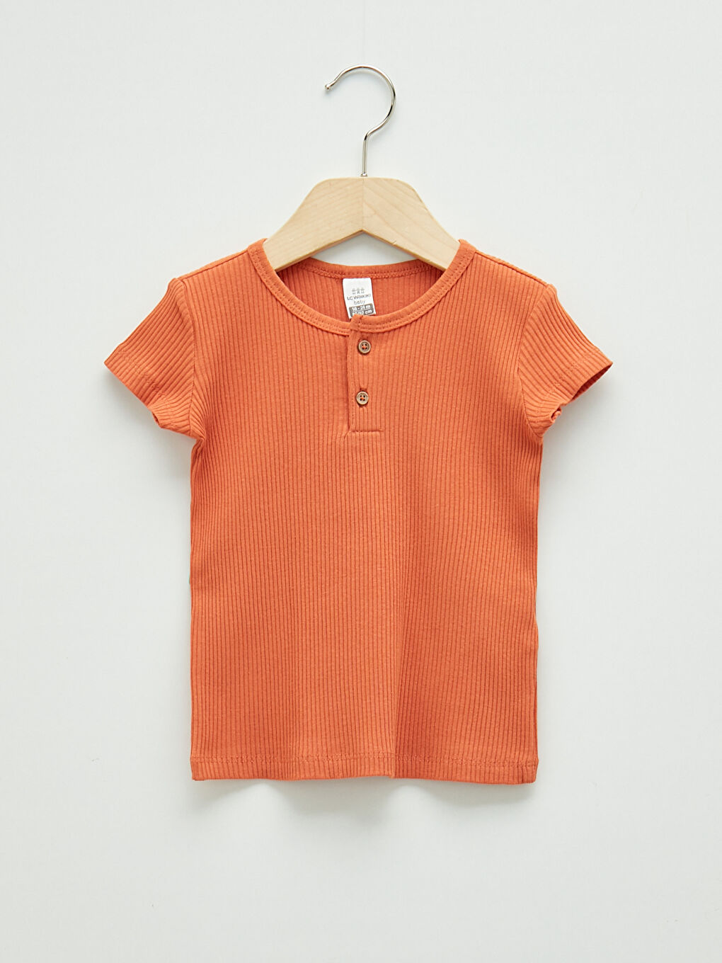 Turuncu Bisiklet Yaka Kısa Kollu Basic Erkek Pijama Takımı-1