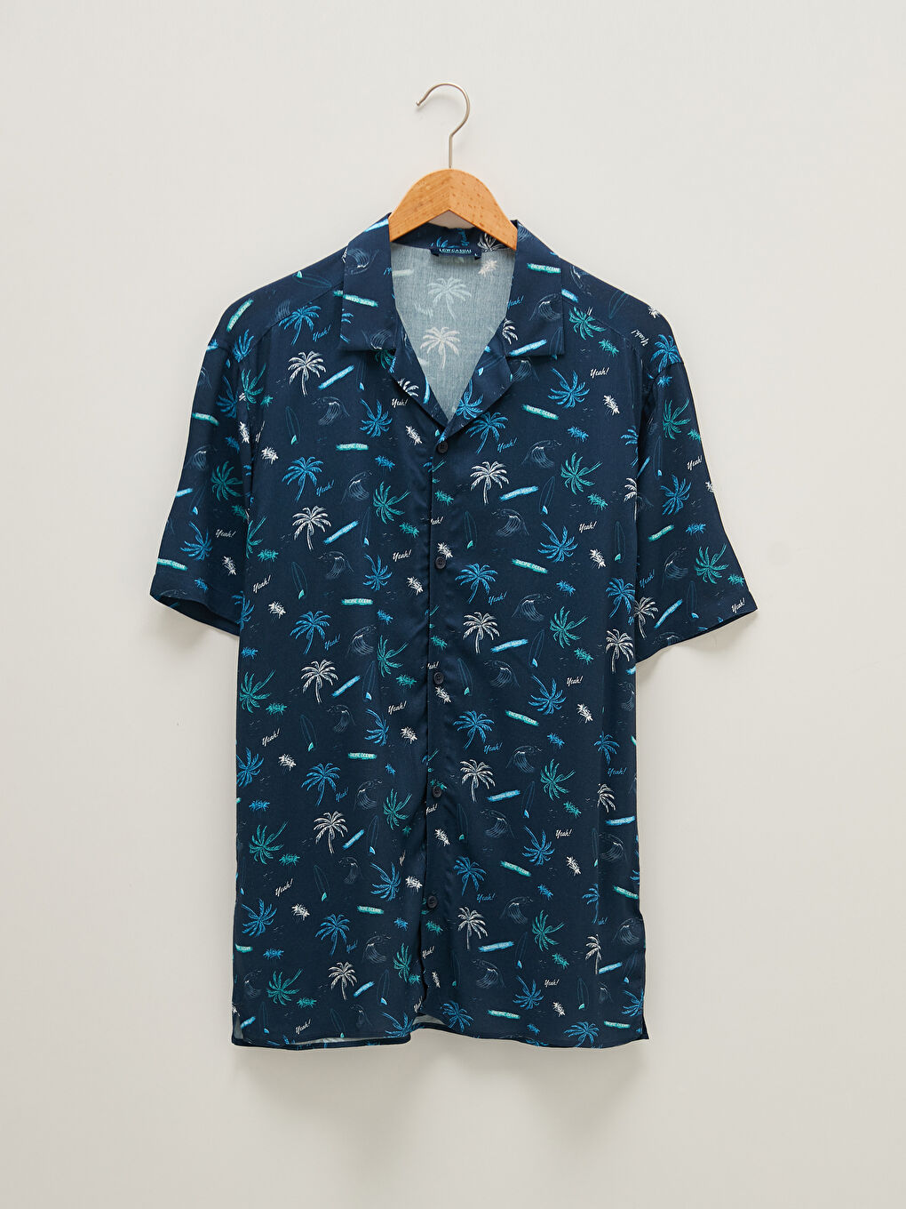 Slim Fit Printed Short Sleeve Viscose Men's Shirt-6