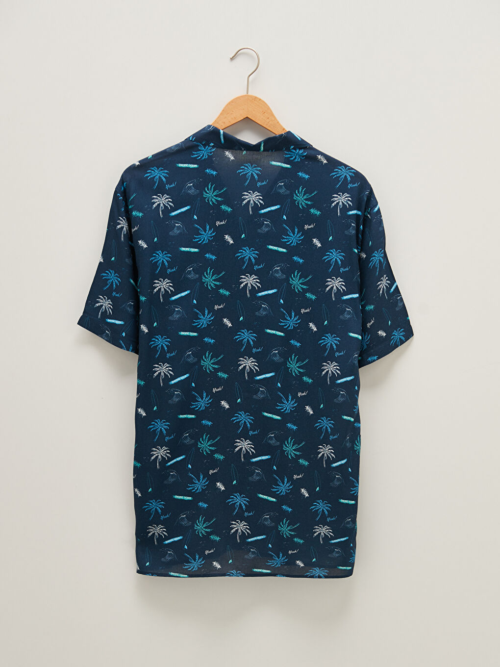 Slim Fit Printed Short Sleeve Viscose Men's Shirt-7