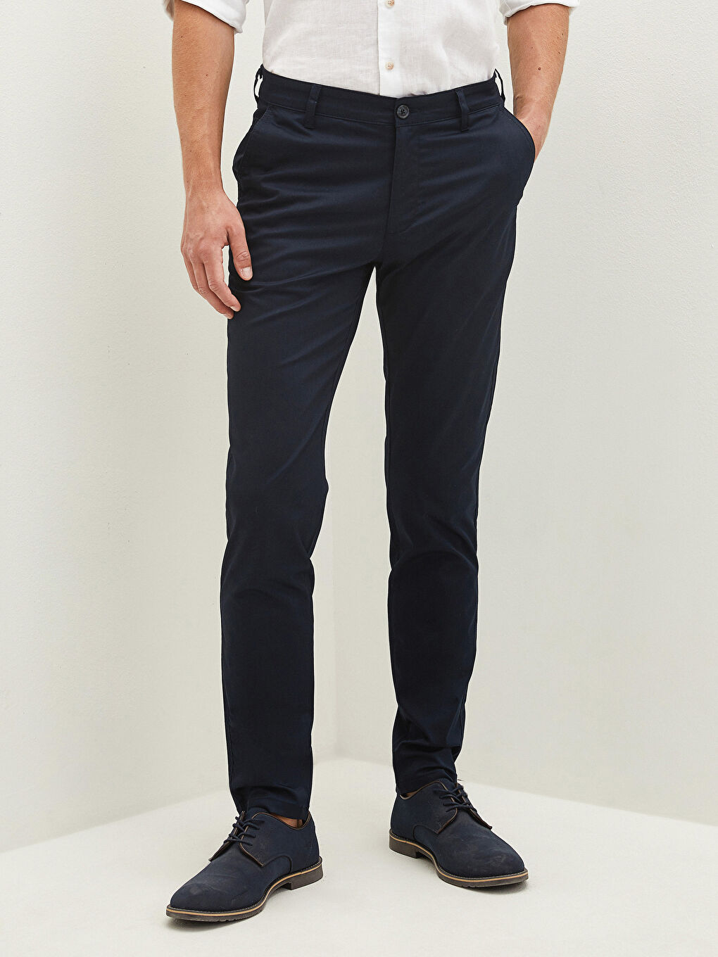 بنطلون تشينو جباردين ضيق تدريجياً للرجال-2