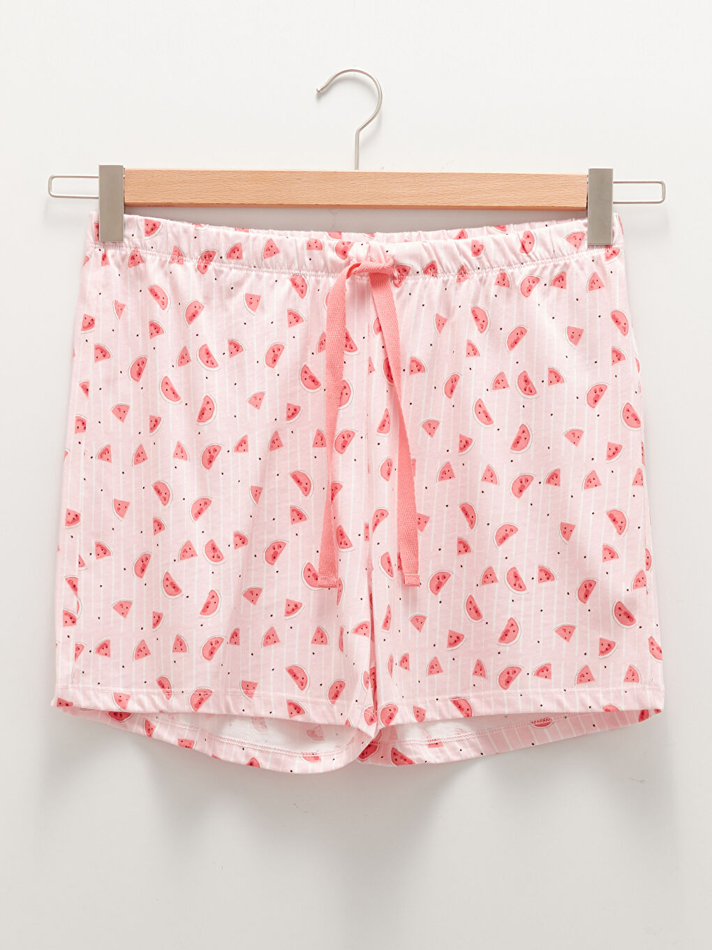 Crew Neck Printed Short Sleeve Cotton Short Pajamas Set-14