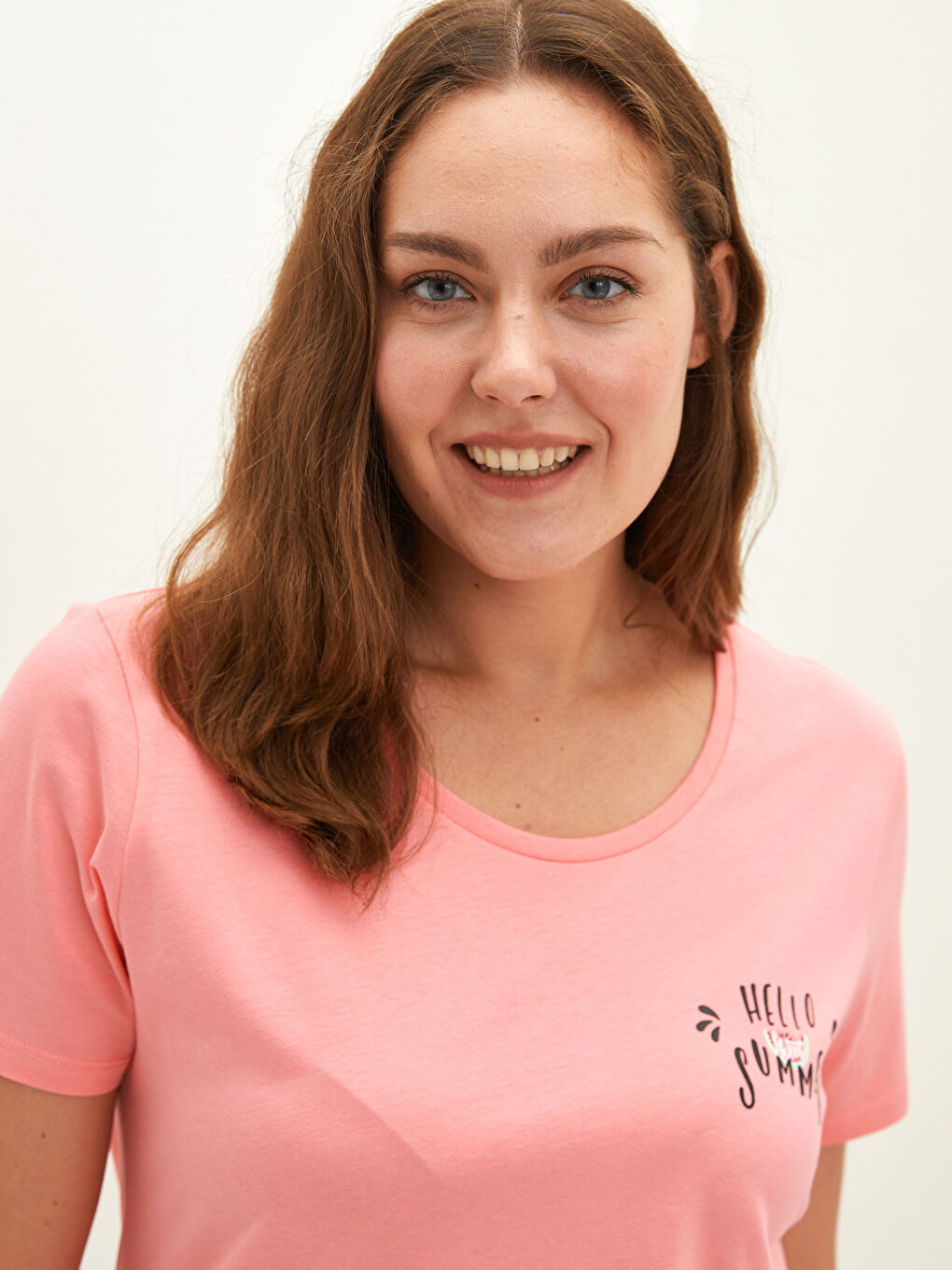 Crew Neck Printed Short Sleeve Cotton Short Pajamas Set-6