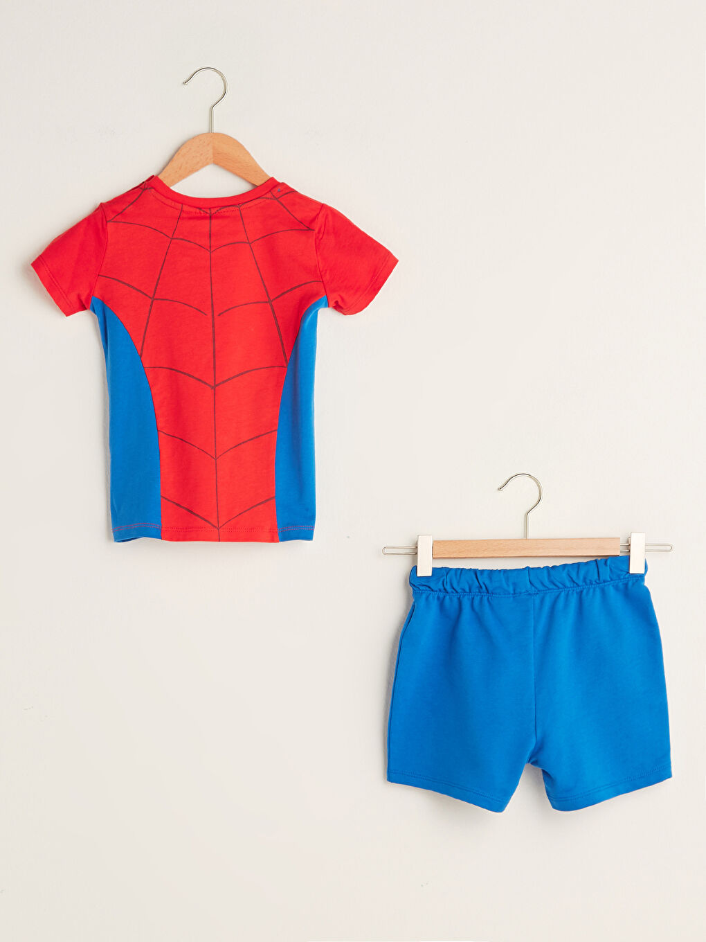 LCW baby Crew Neck Short Sleeve Spiderman Printed Cotton Baby Boy Costume -S1KS91Z1-HBH