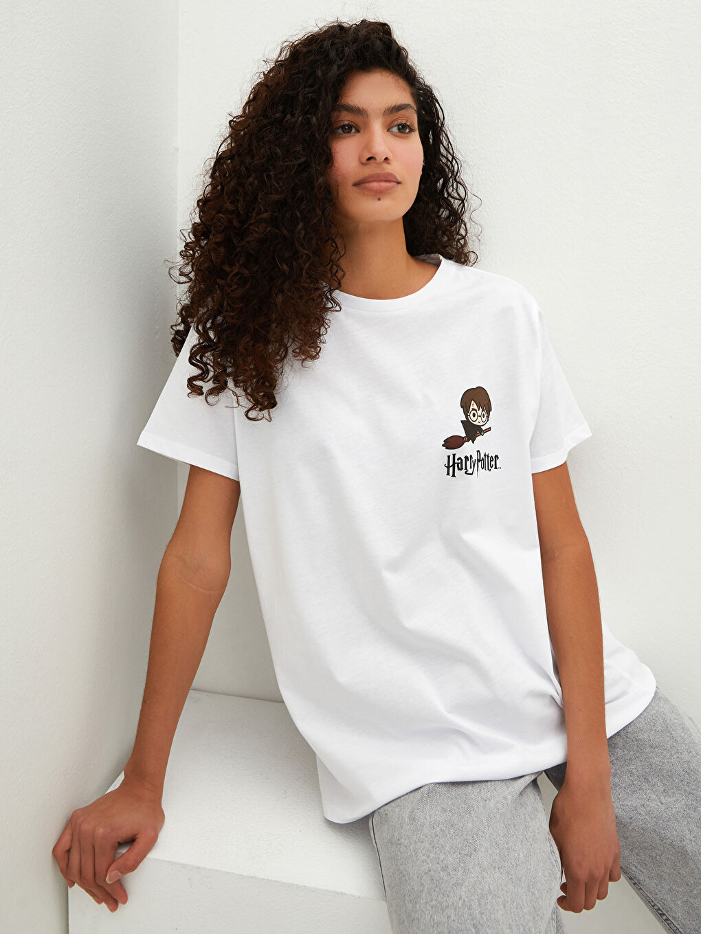 Crew Neck Harry Potter Printed Short Sleeve Women's T-Shirt