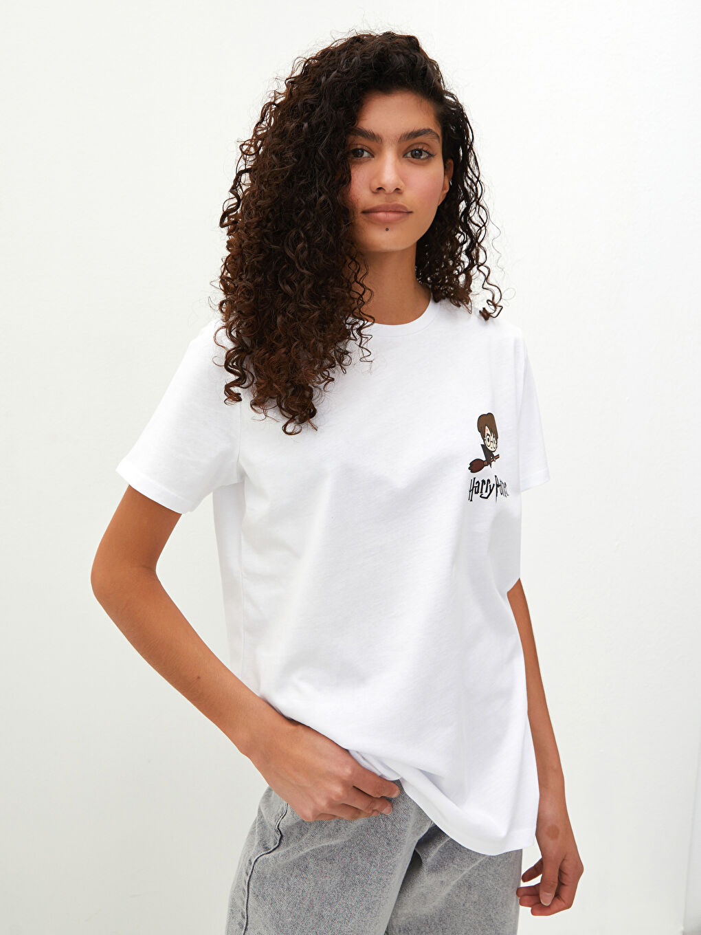 Crew Neck Harry Potter Printed Short Sleeve Women's T-Shirt-1