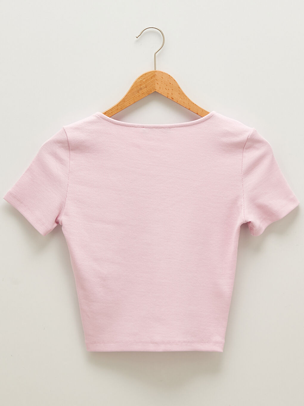 Maiou Crop Pentru Femei Cu Decolteu În V Și Mânecă Scurtă-7