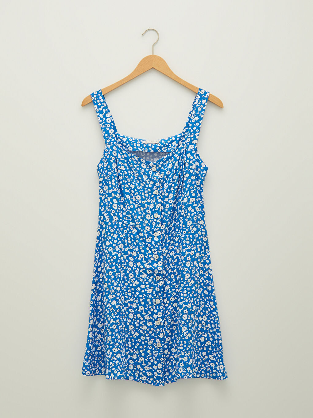 Robe à Col Carré Florale à Bretelles en Viscose pour Femmes-6