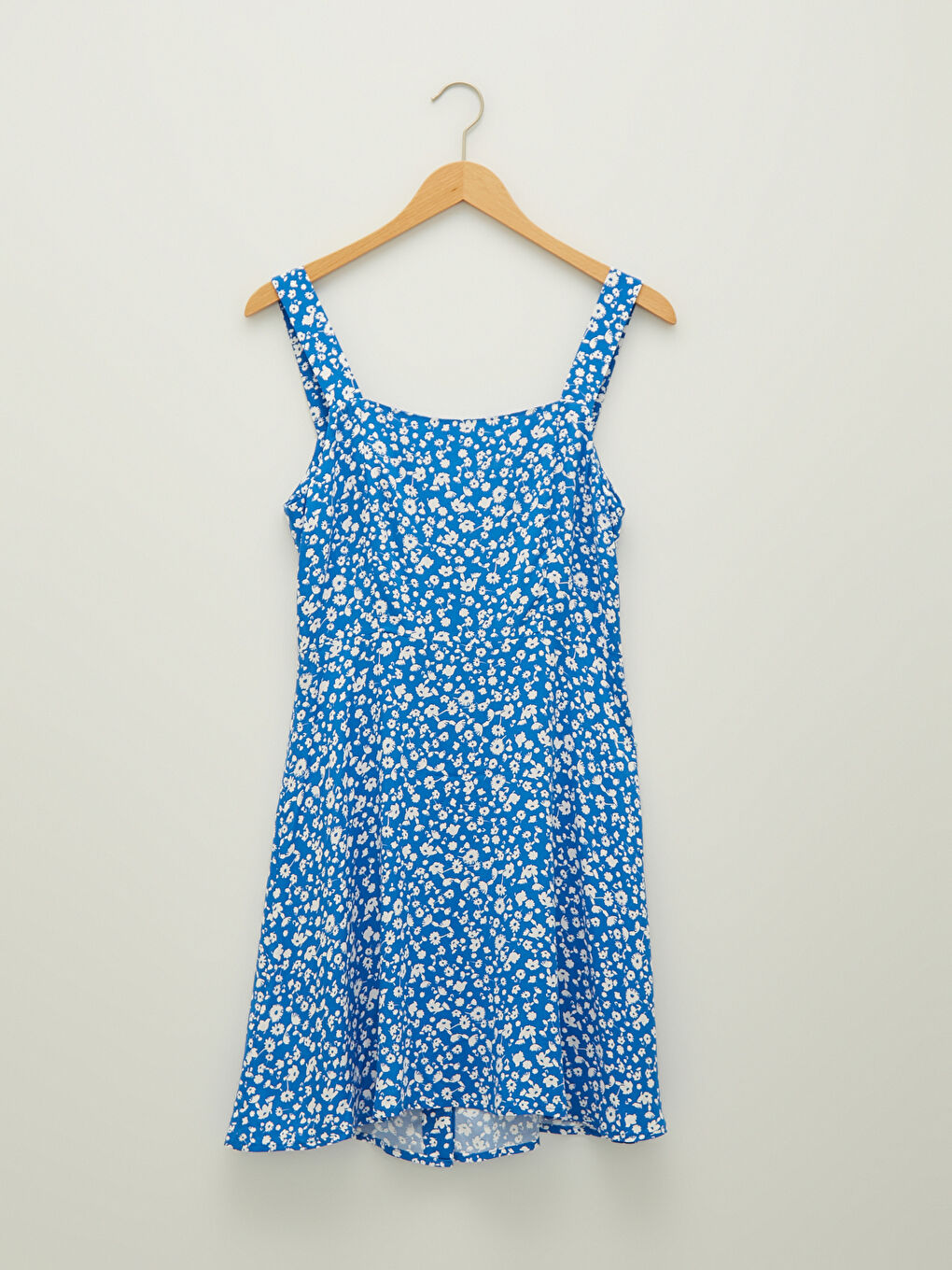 Robe à Col Carré Florale à Bretelles en Viscose pour Femmes-7