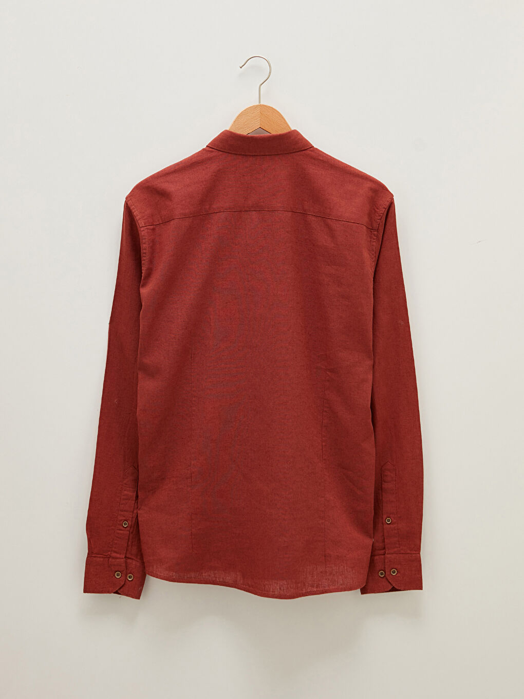 Kırmızı Slim Fit Uzun Kollu Erkek Gömlek-7