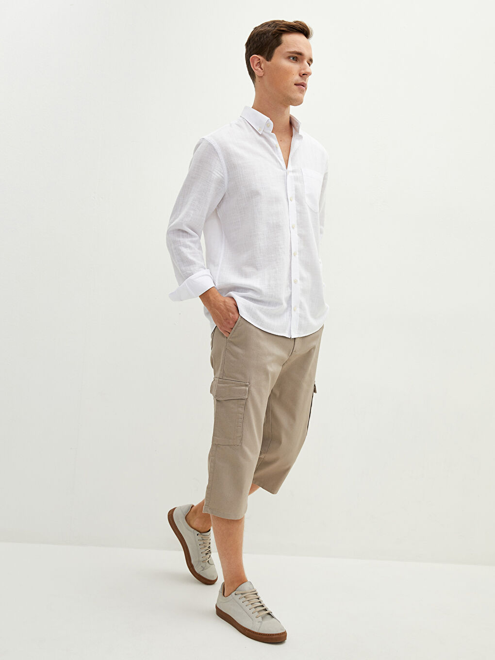 Standard Fit Twill Men's Cargo Shorts-2