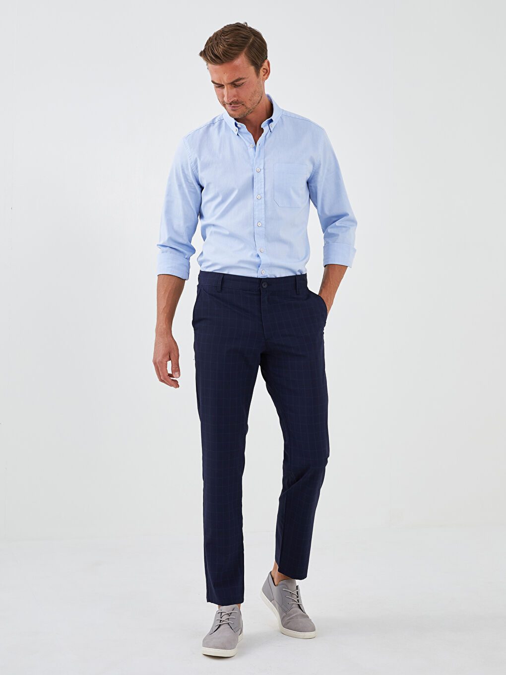 Slim Fit Textured Men's Trousers -S1KV60Z8-LN6