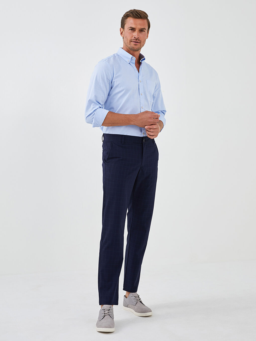 Slim Fit Textured Men's Trousers -S1KV60Z8-LN6
