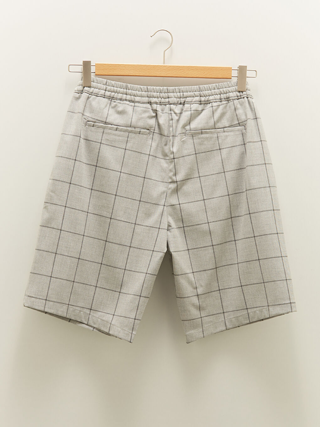 Gri Standart Kalıp Ekose Erkek Şort-7