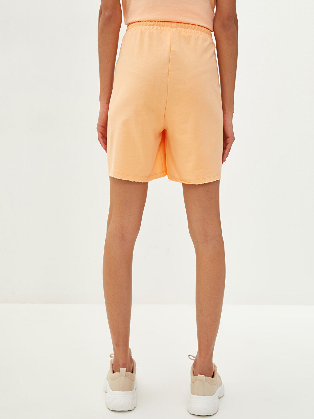 Women's Bermuda Shorts With Flat Pocket Detail and Elastic Waist-4