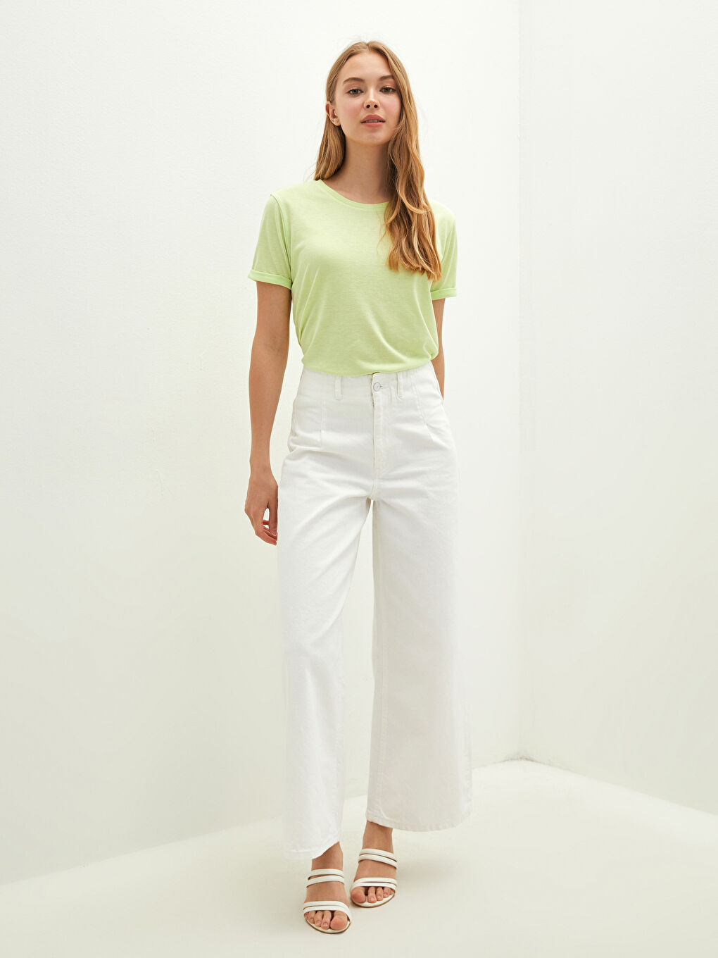 Crew Neck Plain Short Sleeve Women's T-Shirt-8