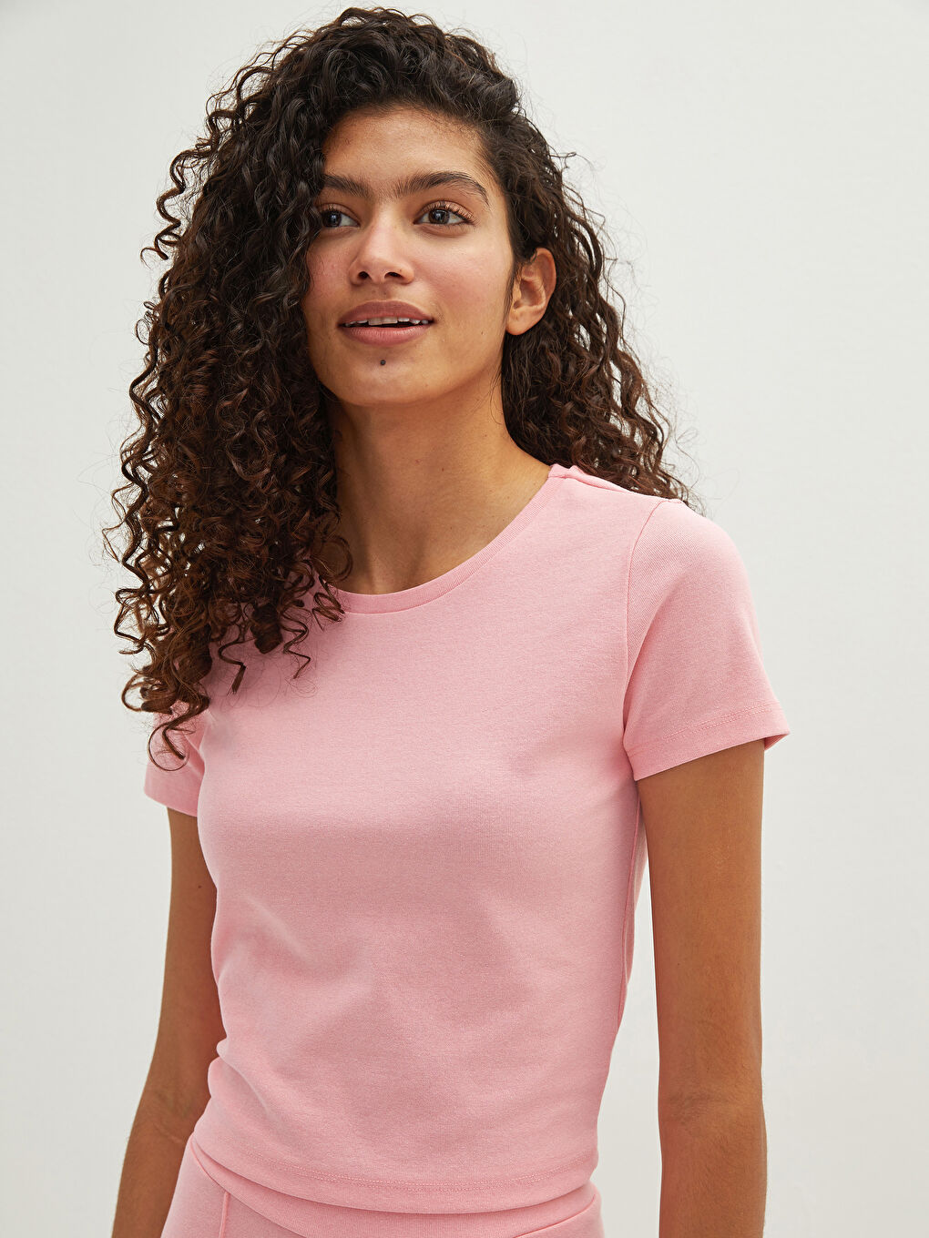 Crew Neck Plain Short Sleeve Women's T-Shirt -S1KY36Z8-QY6