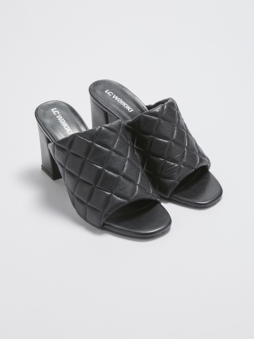LCW STEPS Leather Look Single Band Women's Heeled Slippers -S1KY90Z8-HUC