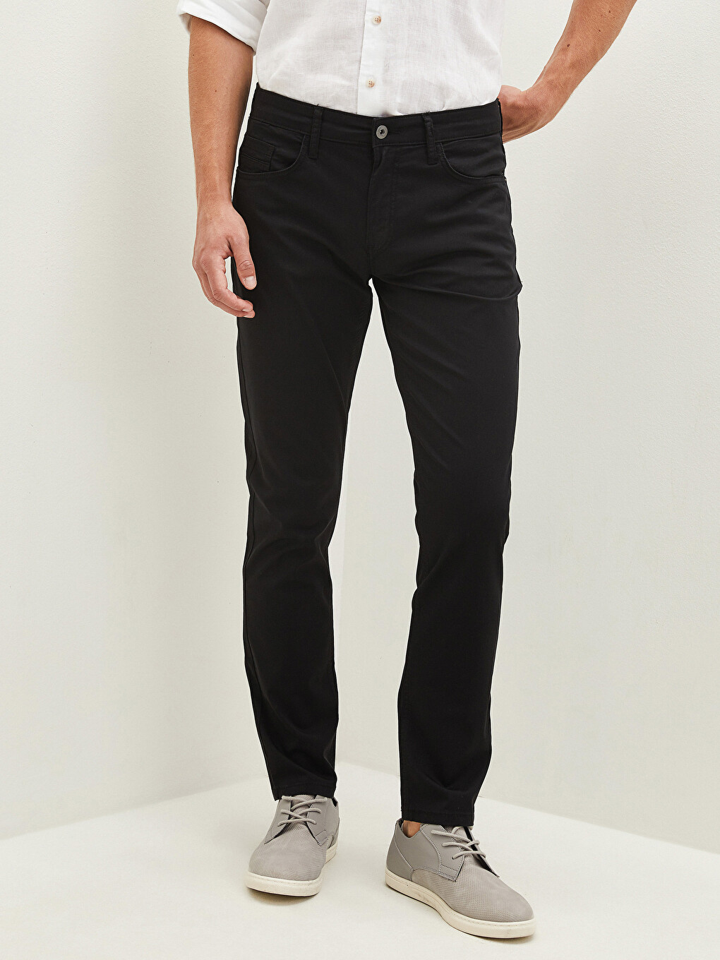 Slim Fit Twill Men's Trousers-1