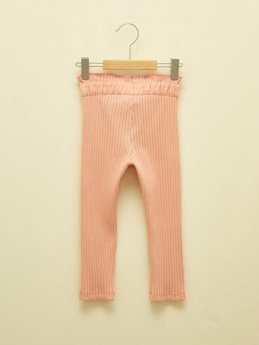 Pembe Beli Lastikli Kız Bebek Uzun Tayt-2