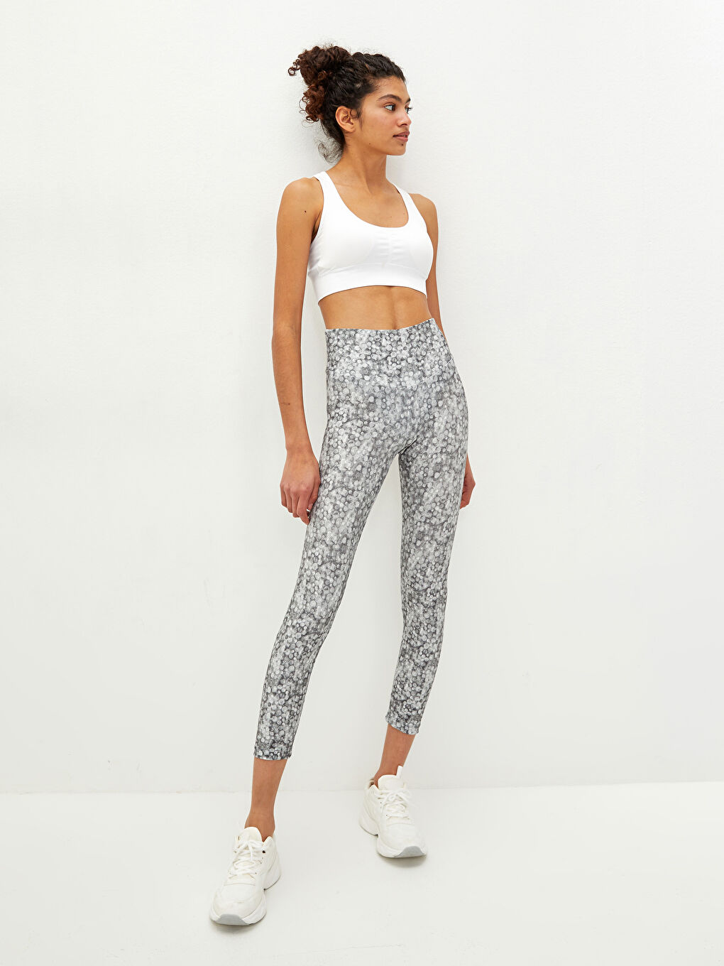 Elastic Waist Patterned Women's Sports Tights -S1L052Z8-LQJ