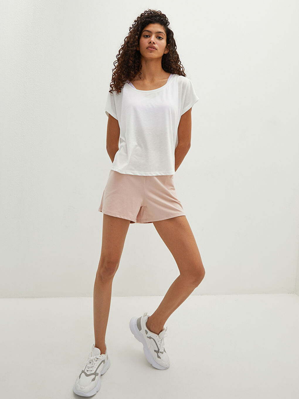 XSIDE ACTIVE Elastic Waist Flat Pocket Detailed Women's Sports Shorts -S1L053Z8-MQW