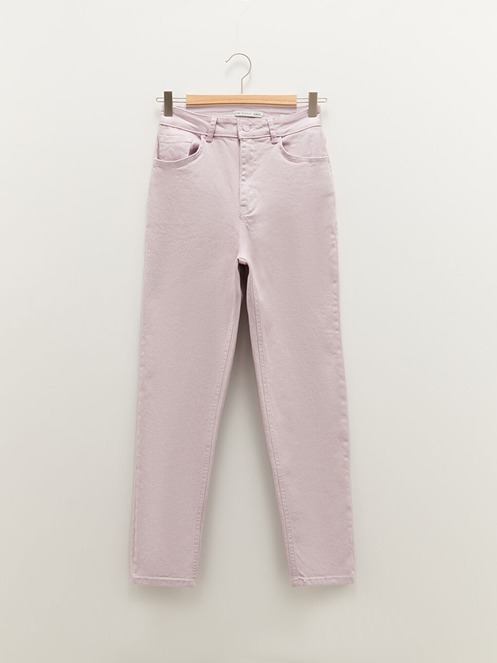 Lila Yüksek Bel Slim Fit Cep Detaylı Kadın Jean Pantolon-6