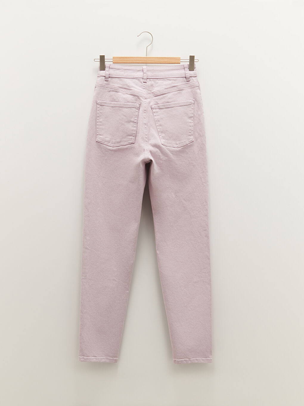 Lila Yüksek Bel Slim Fit Cep Detaylı Kadın Jean Pantolon-7