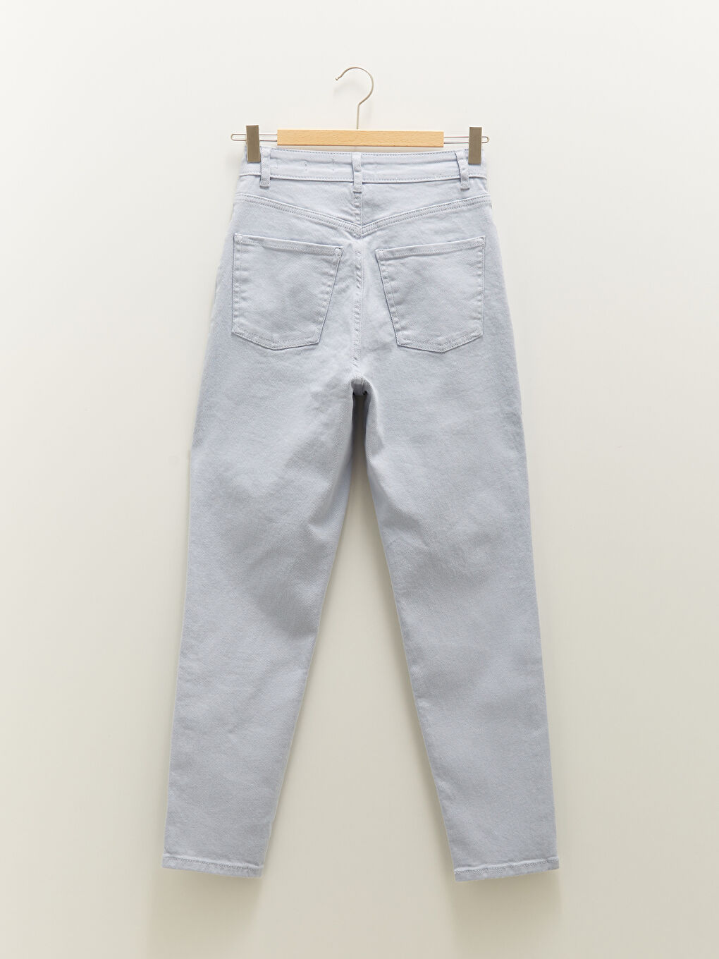 Mavi Yüksel Bel Mom Fit Cep Detaylı Kadın Jean Pantolon-6