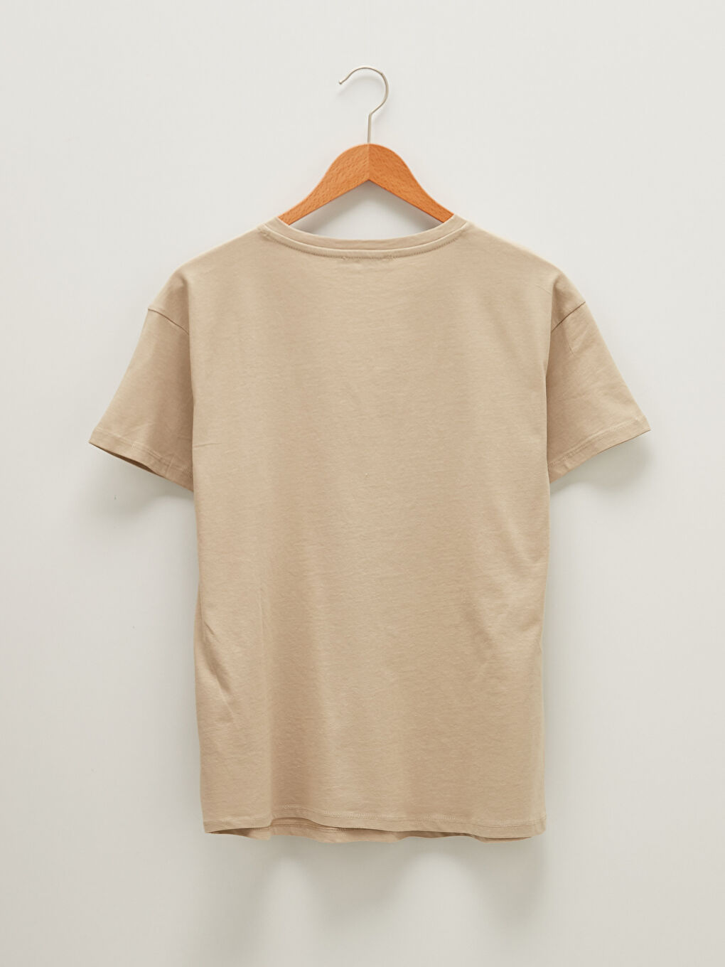 Gri Bisiklet Yaka Düz Kısa Kollu Hamile Tişört-10