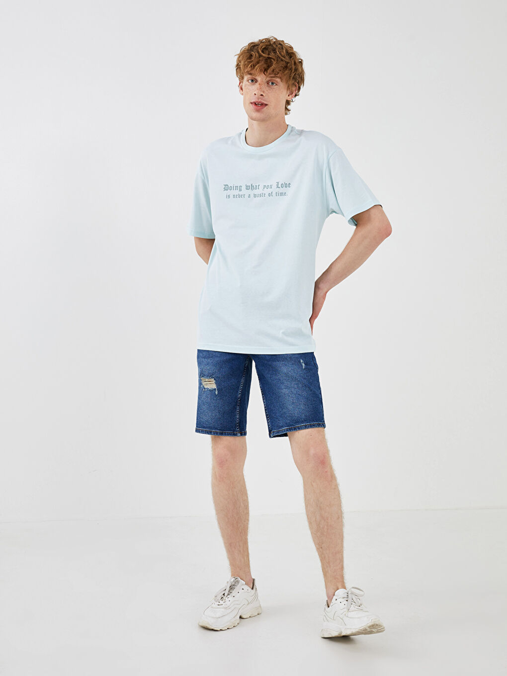 Oversize Crew Neck Short Sleeve Printed Jersey Men's T-Shirt-2