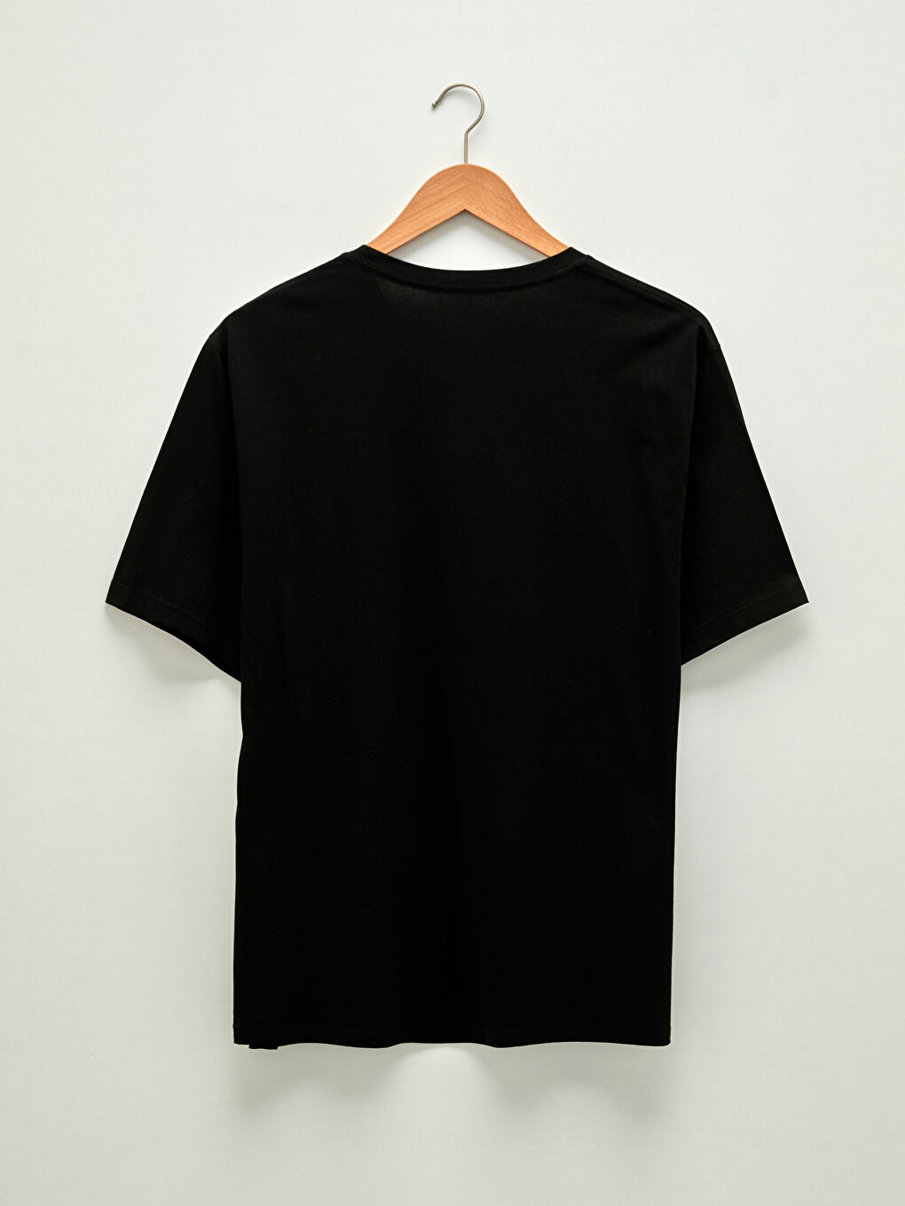 تي شيرت للرجال مقاس كبير ياقة دائرية كم قصير سادة قطن ممشط-1